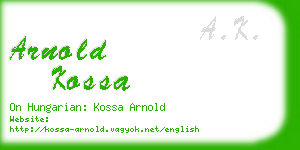 arnold kossa business card